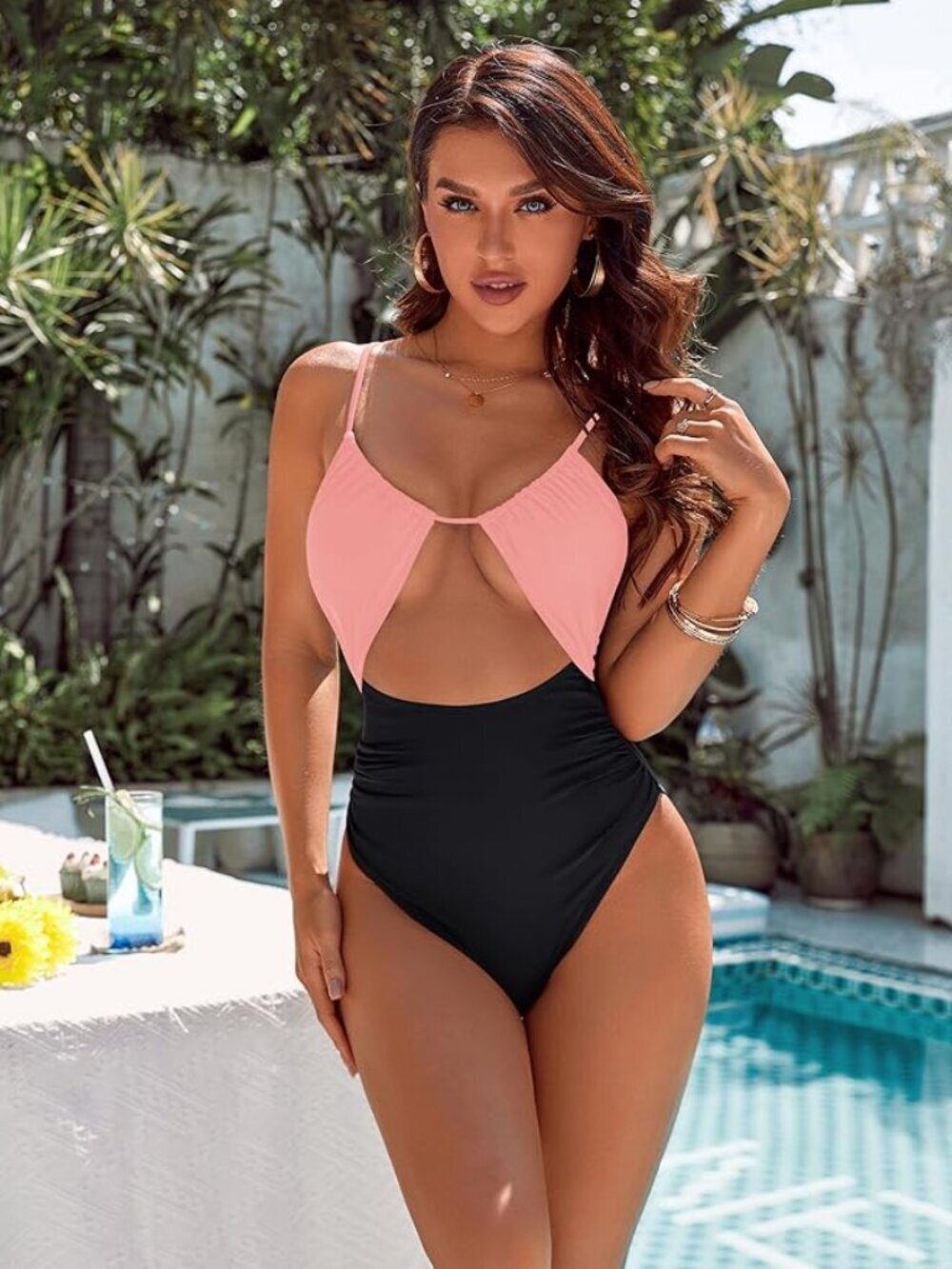 Blooming Jelly Womens One Piece Swimsuit Tummy Control Bathing Suit